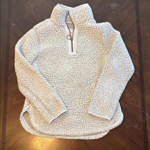 Cozy Half Zip Fleece Sherpa Cream Women's Size small